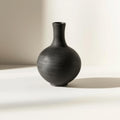 Artisan Matte Black Ceramic Vase - Modern Minimalist Home Decor