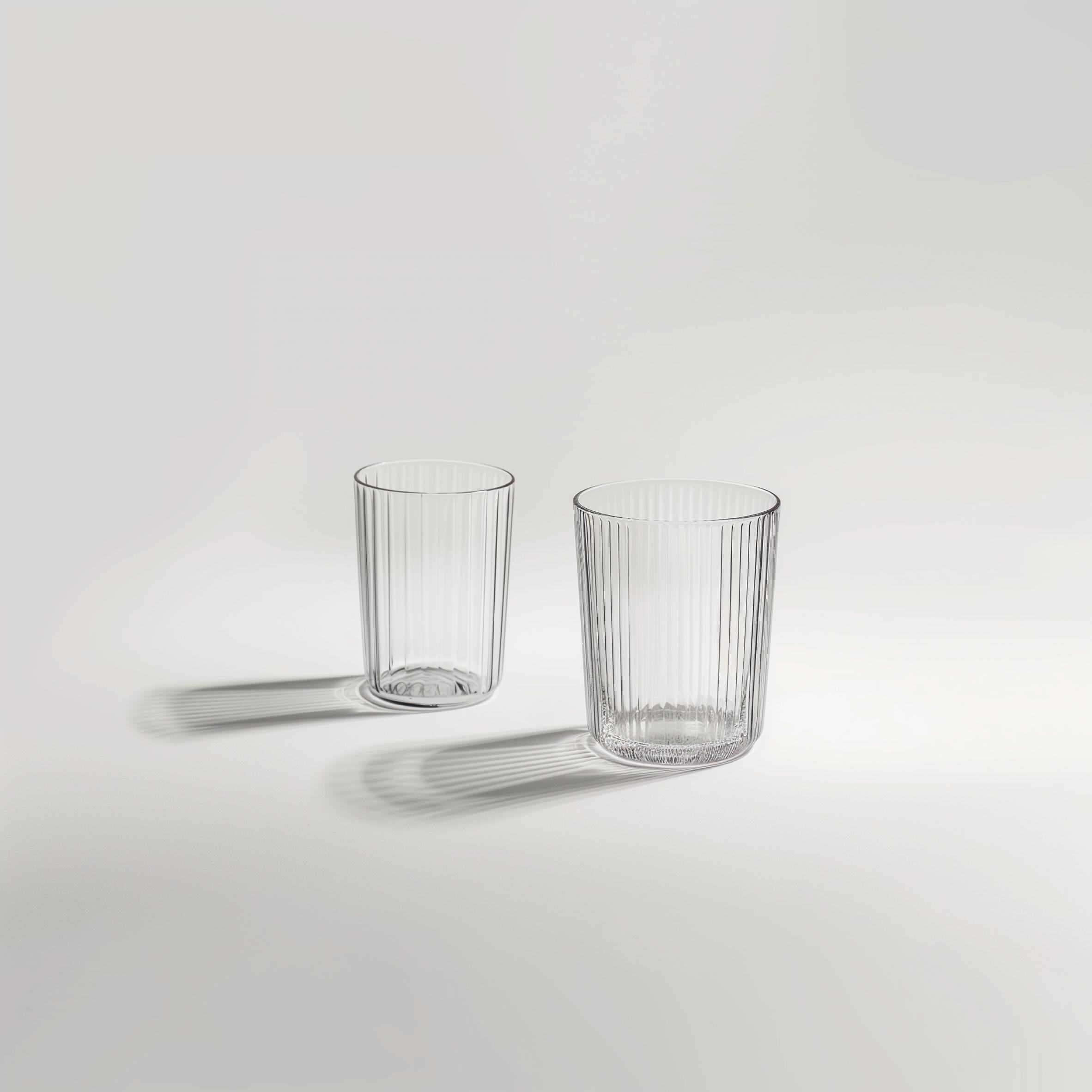 Nordic Fluted Glass Set - Modern Minimalist Drinking Glasses